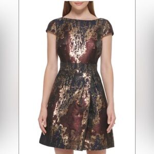 Vince Camuto Jacquard Fit & Flare Dress